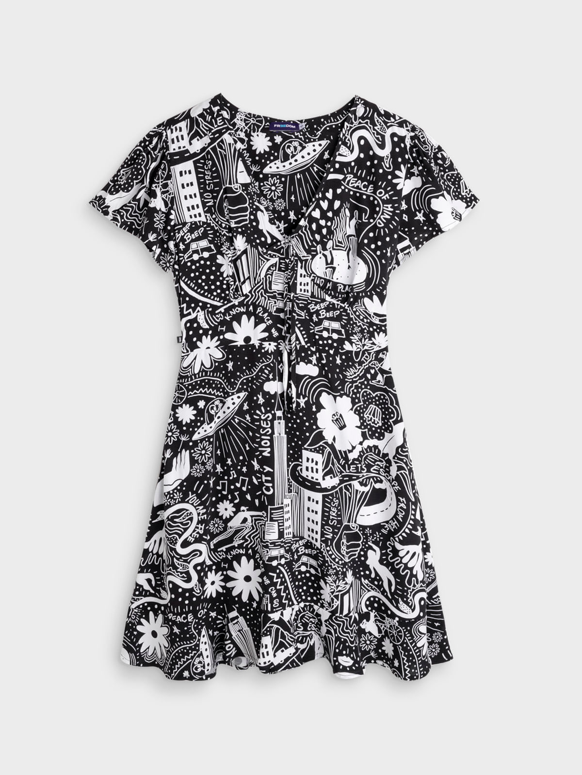 Vestido Corto con Estampado para Mujer 05111