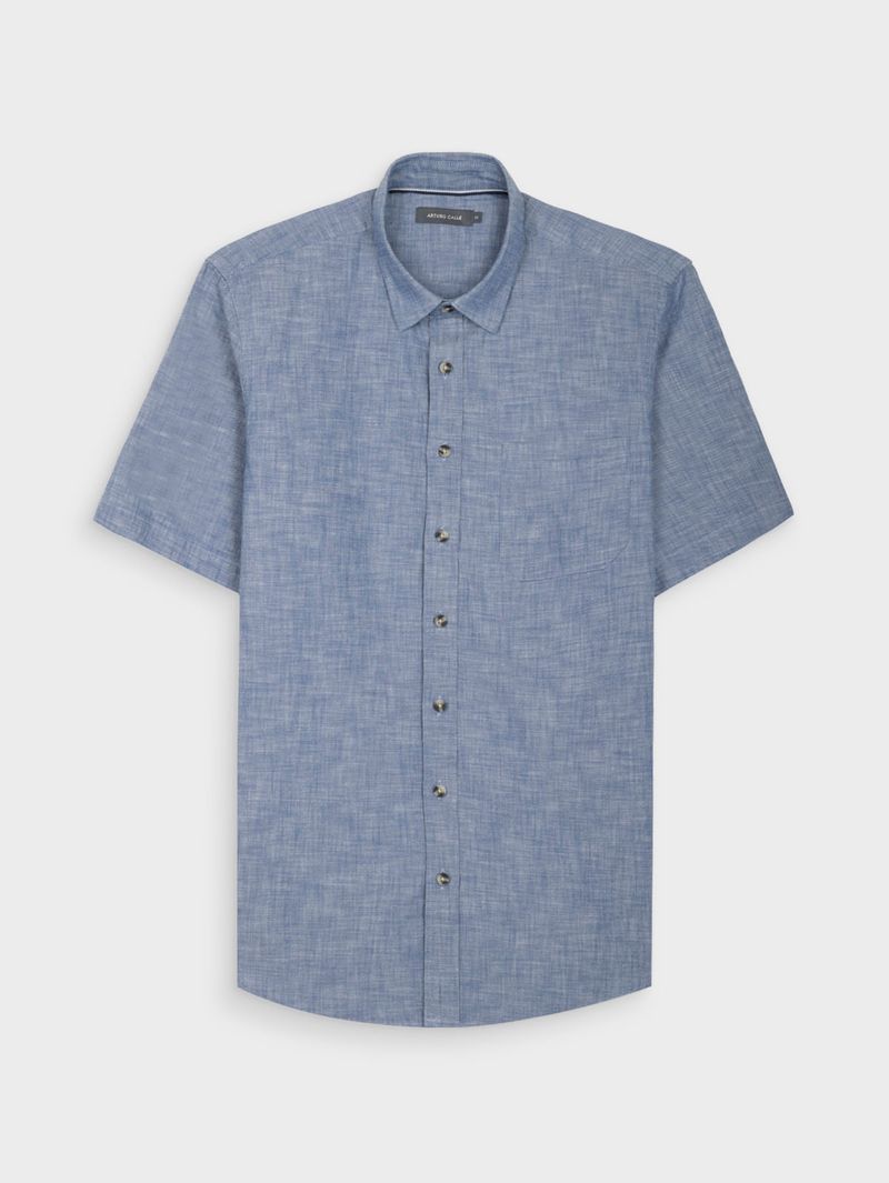 Camisa Unicolor Manga Corta para Hombre 38637