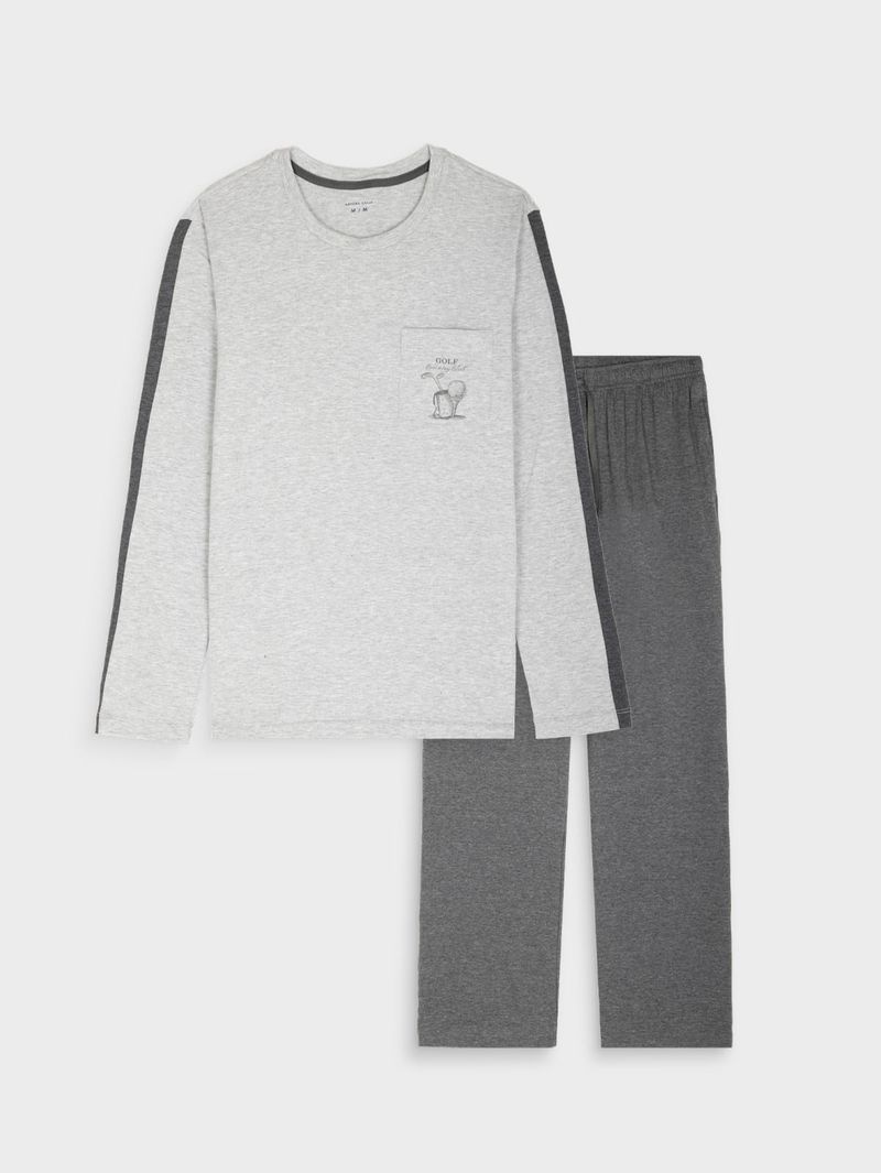 Pijama Manga Corta Y Pantalón Largo para Hombre 42742