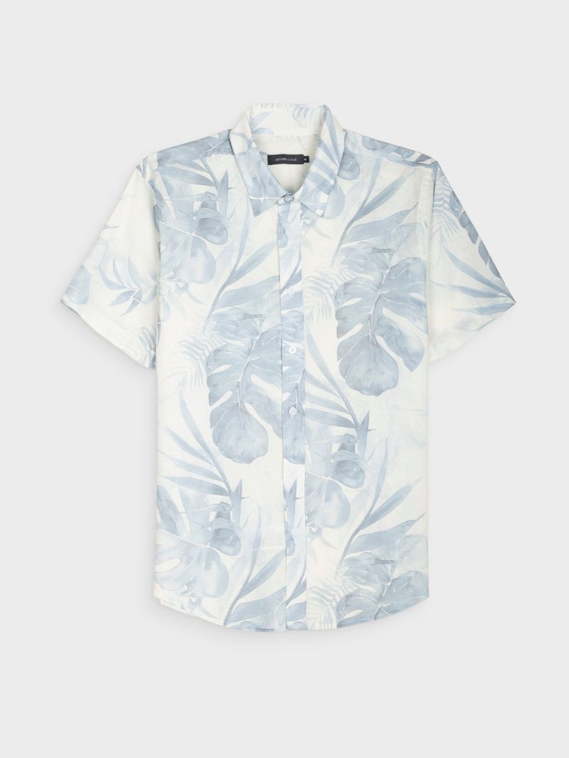 Camisa Lino Manga Corta para Hombre 42923
