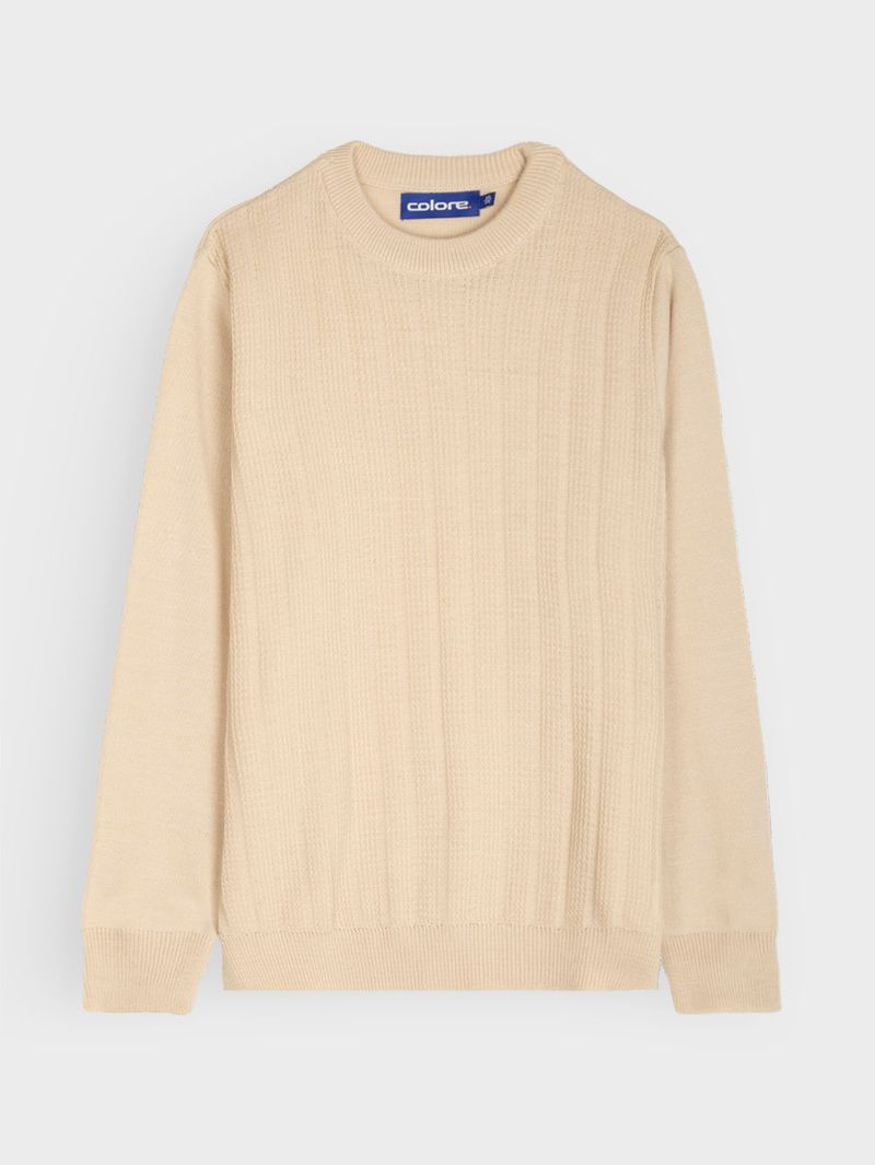 Sweater Cuello Redondo con Textura para Hombre 12853