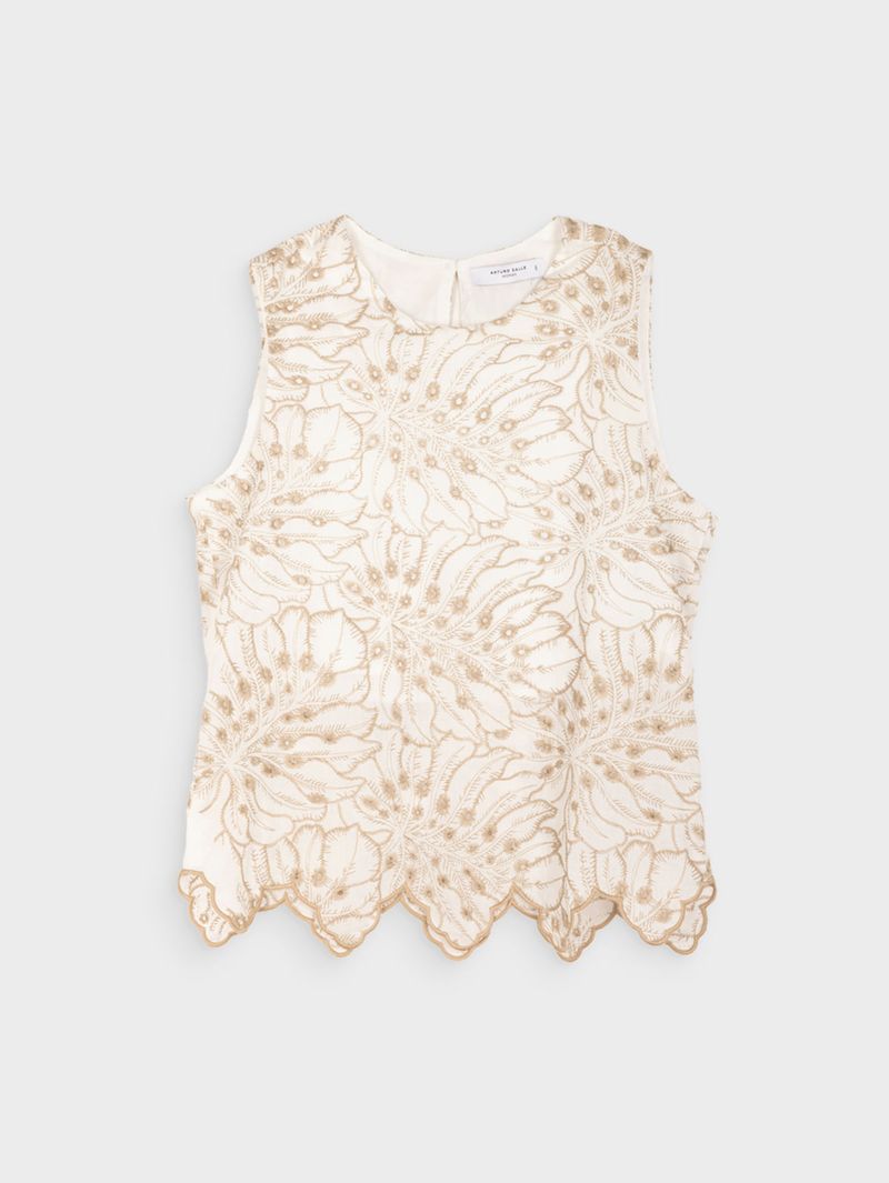 Blusa Unicolor con Textura para Mujer 40805