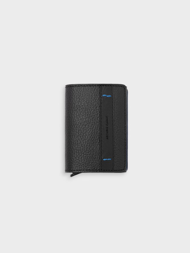 Slim Wallet de Cuero con Estructura Metálica 38539