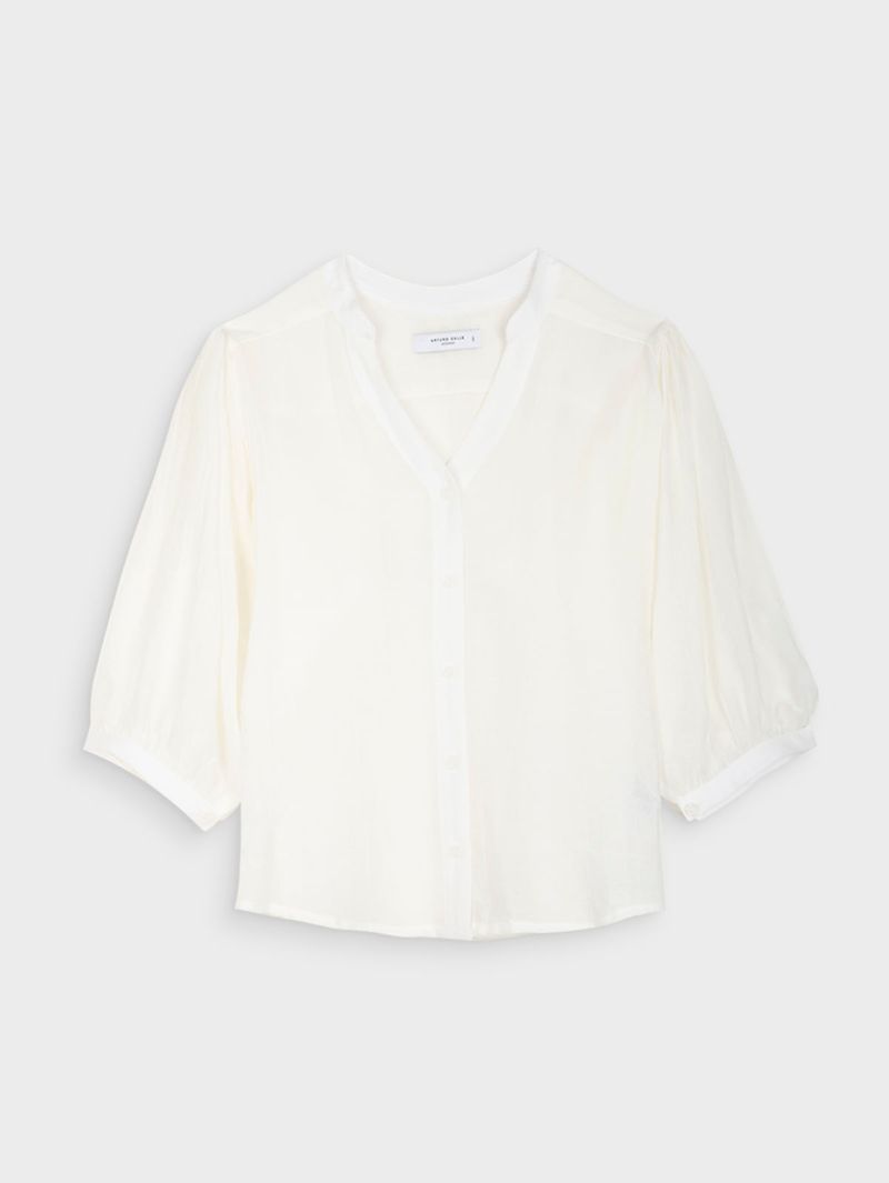 Blusa Unicolor con Botones para Mujer 41501