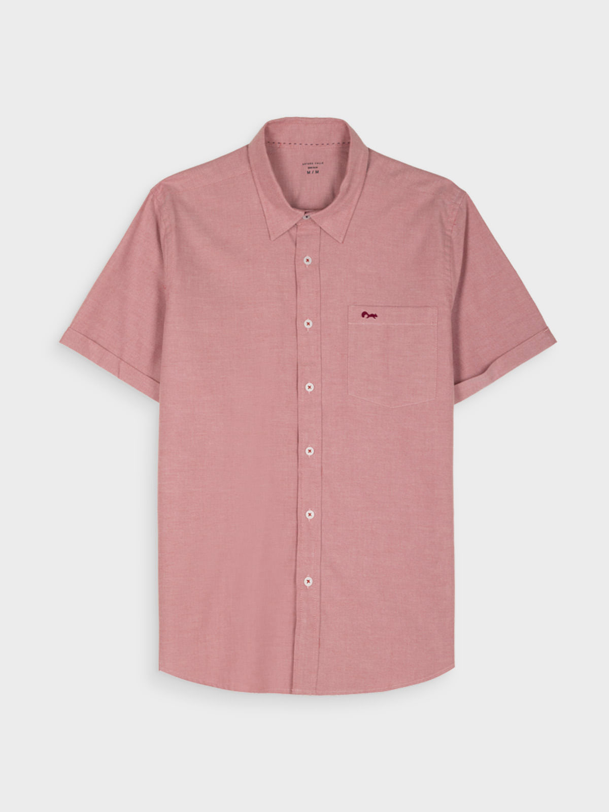 Camisa Unicolor Manga Corta para Hombre 42510