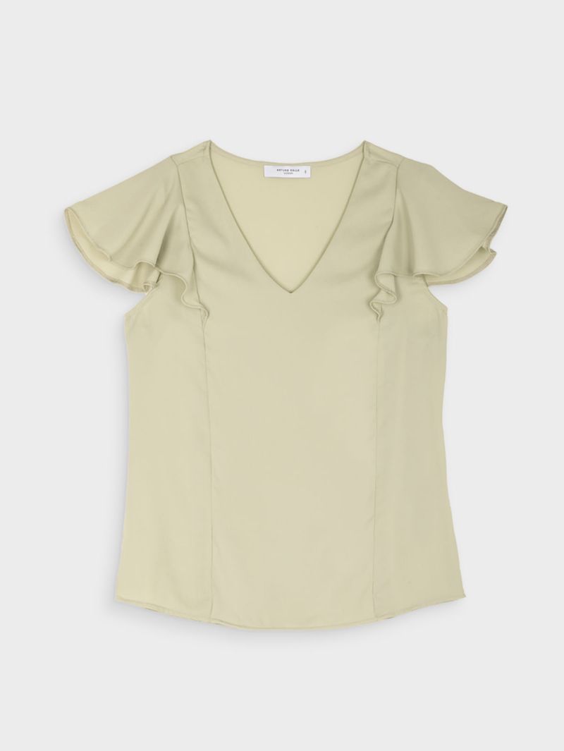 Blusa Cuello V Unicolor para Mujer 42425