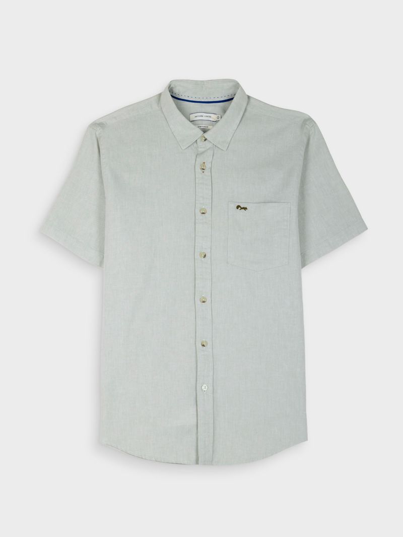 Camisa Unicolor Manga Corta para Hombre 42560