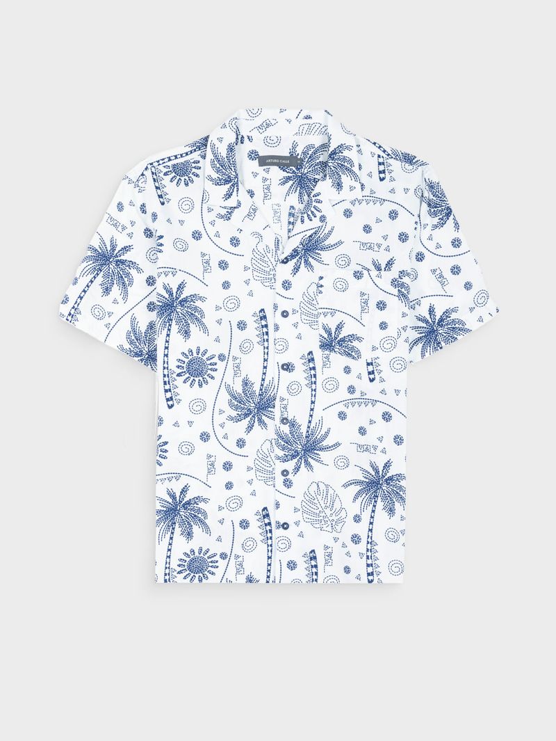 Camisa Estampada Manga Corta para Hombre 43103