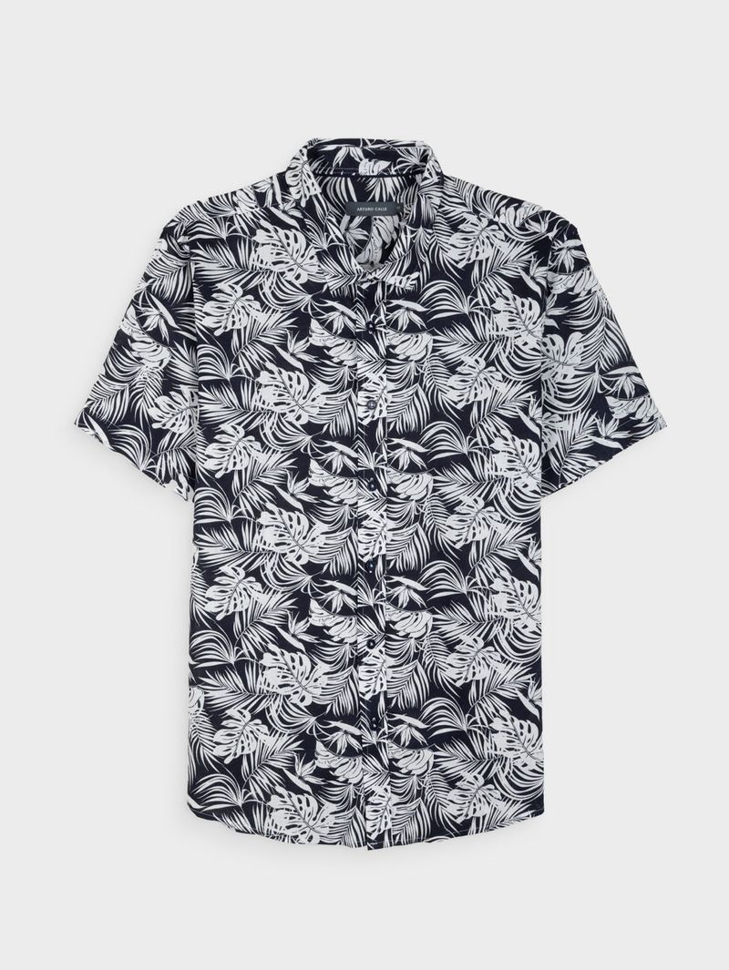 Camisa Lino Manga Corta para Hombre 43320