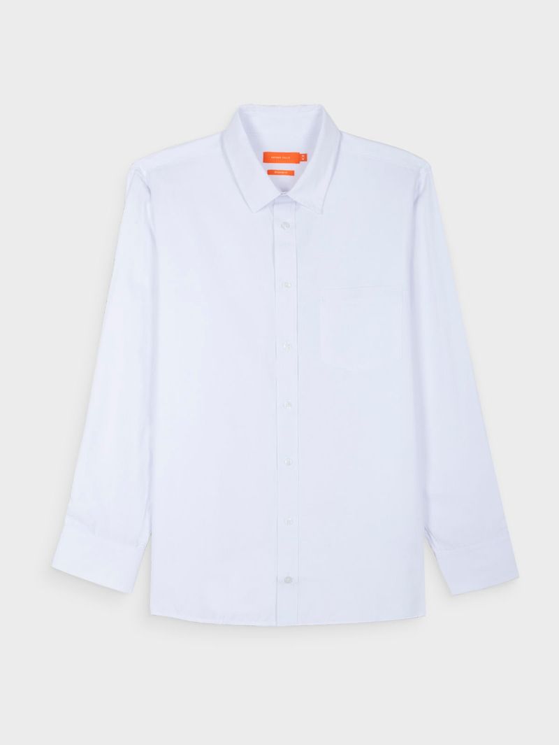 Camisa Unicolor Mana Larga para Hombre 44276