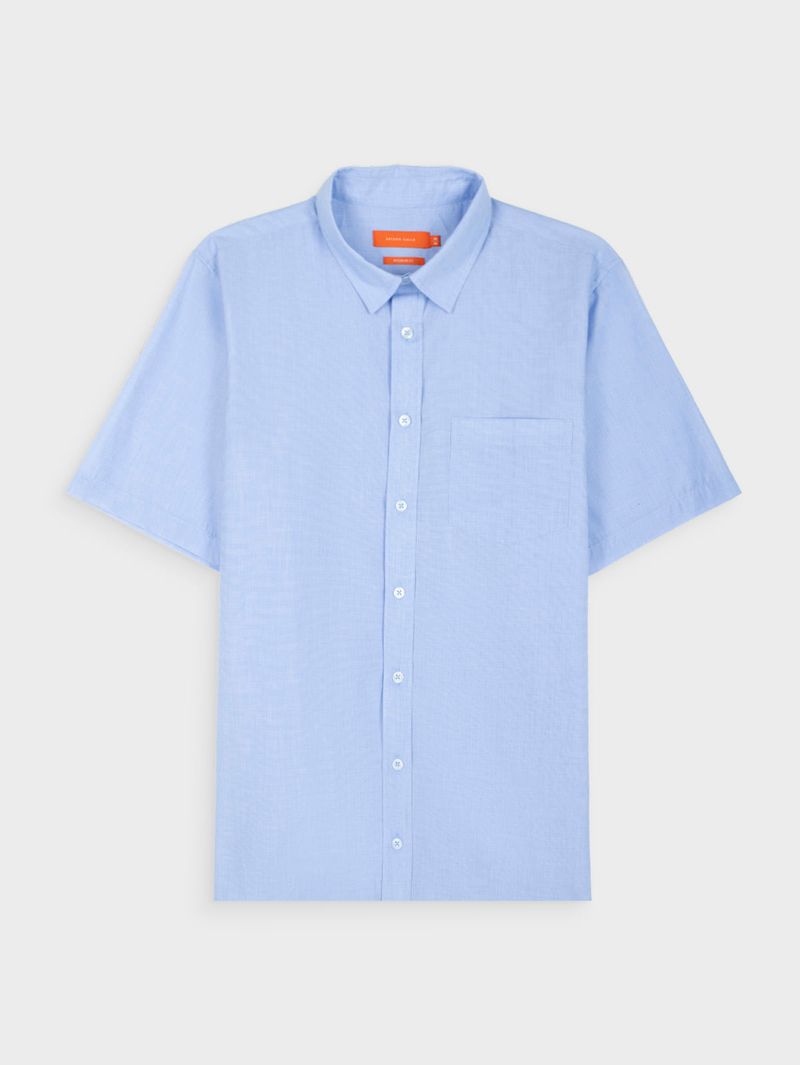 Camisa Unicolor Manga Corta para Hombre 44280