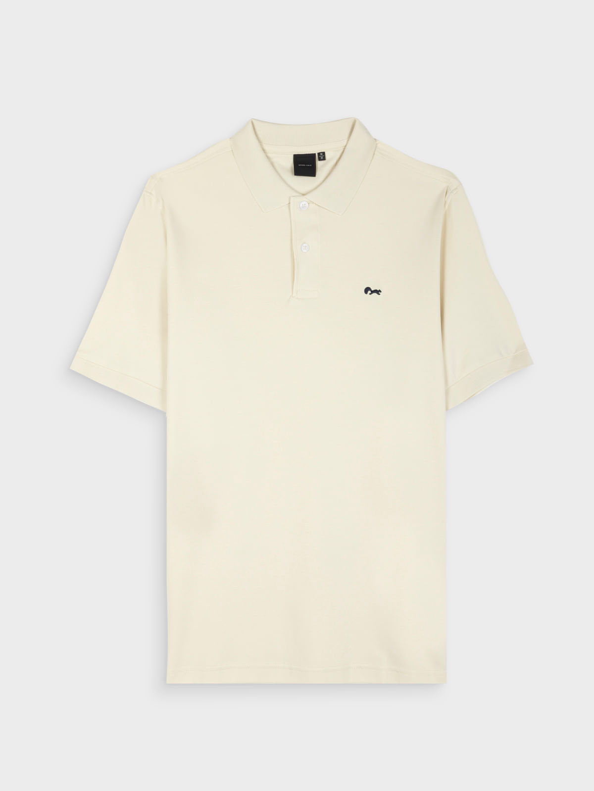 Polo Unicolor de Algodón con Cuello Tejido 44389