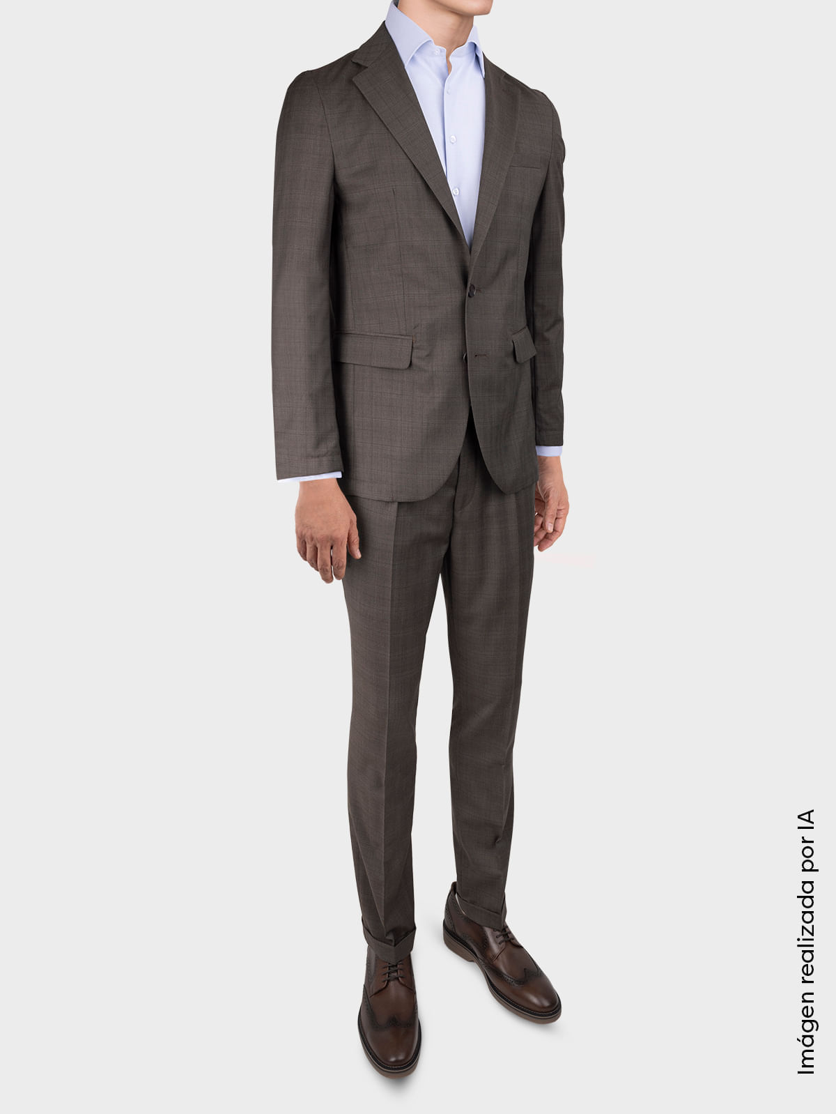 Traje Colección Especial Diseño Cuadros Semi Slim Fit 05083