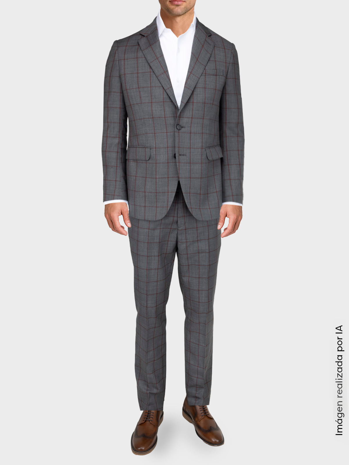 Traje Semi Slim Fit en Sarga para Hombre 22040