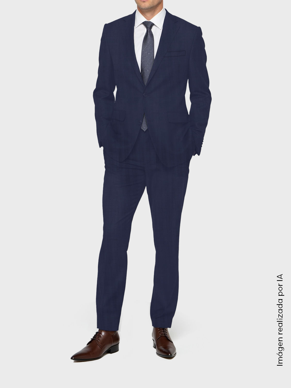 Traje Moderno de Lana con Acabados en Poliéster 41731