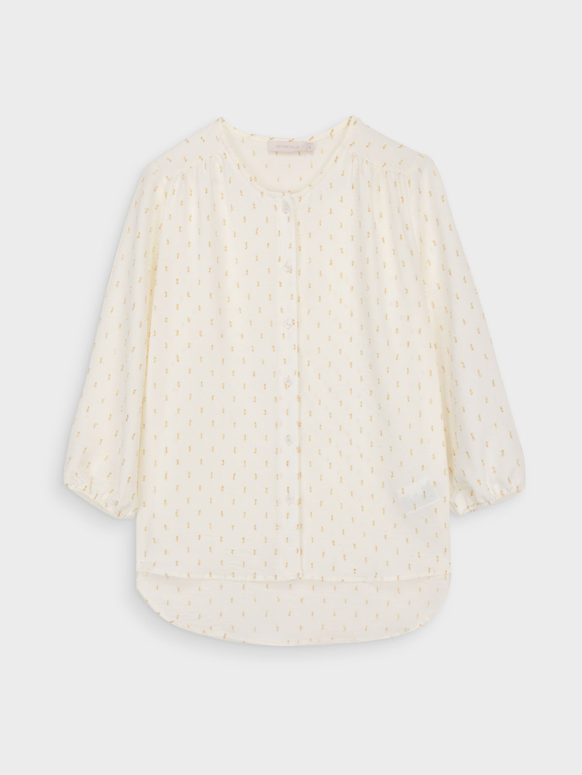 Blusa de Tafetán con Hilos Metálicos para Mujer 47847