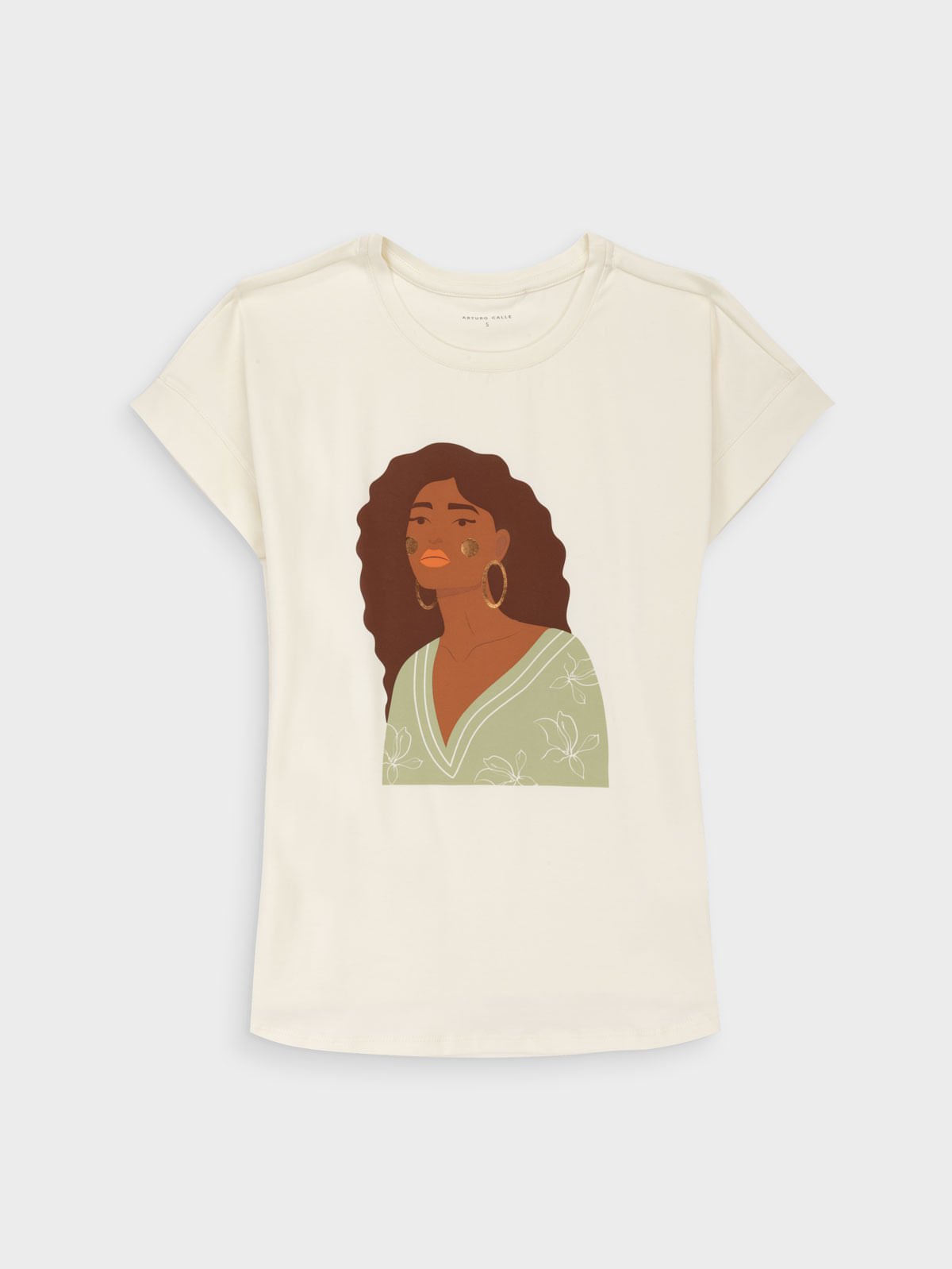 Camiseta Estampada para Mujer en Algodón