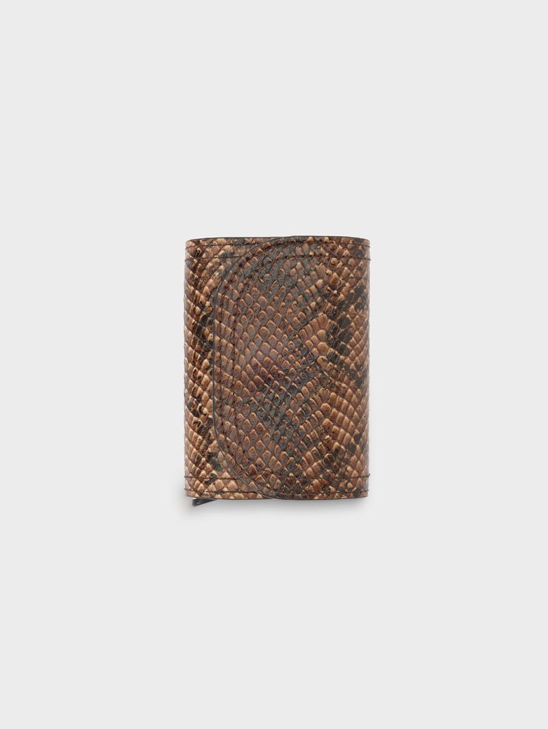 Billetera Slim de Cuero y Metal para Mujer 48144