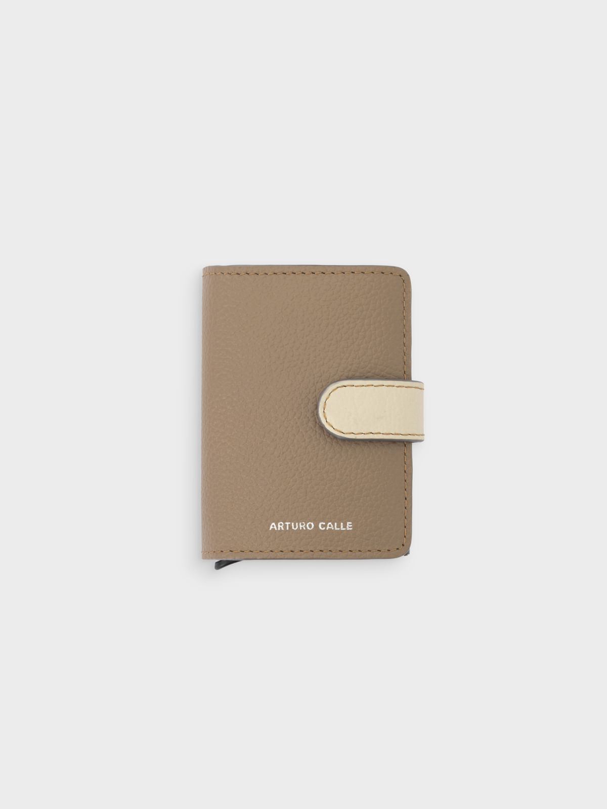 Billetera Slim de Cuero Y Metal para Mujer 48148