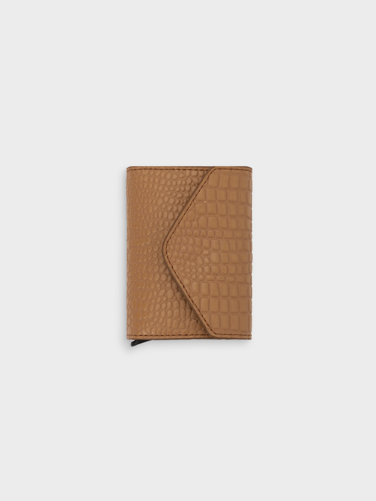 Billetera Slim de Cuero Y Metal para Mujer 49614