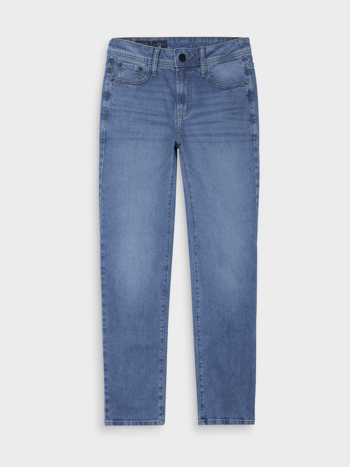 Jean Para Hombre Straight Tiro Medio y Bota Semi Justa