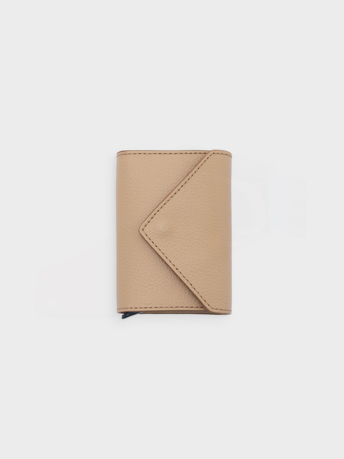 Billetera Slim de Cuero Y Metal para Mujer 48146