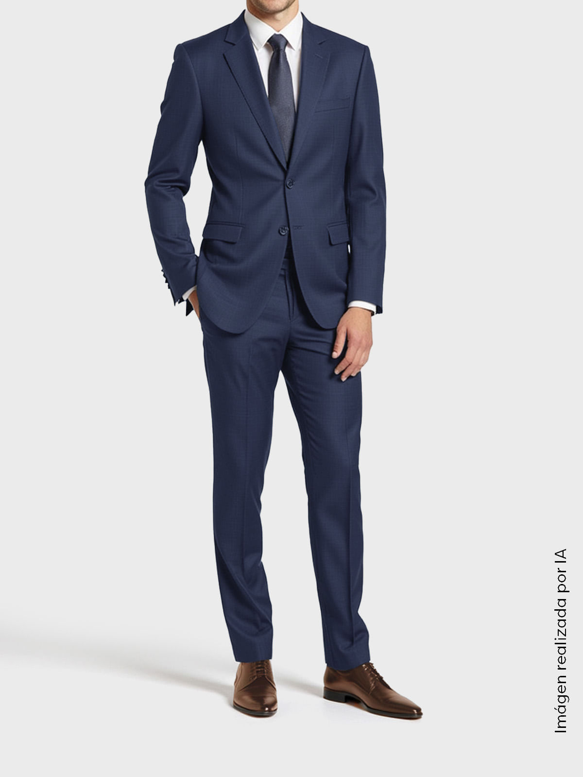 Traje de Lana Semi Slim Fit para Hombre 50866