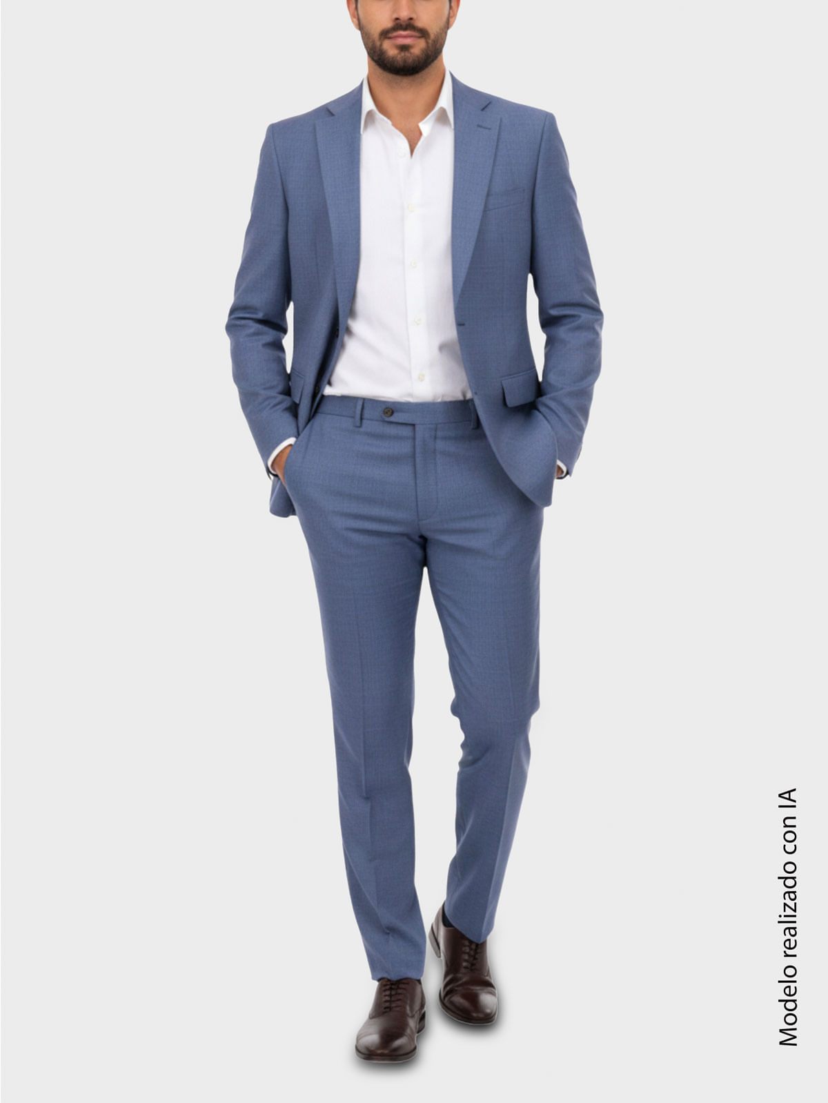 Traje en Lana Semi Slim Fit para Hombre 49940