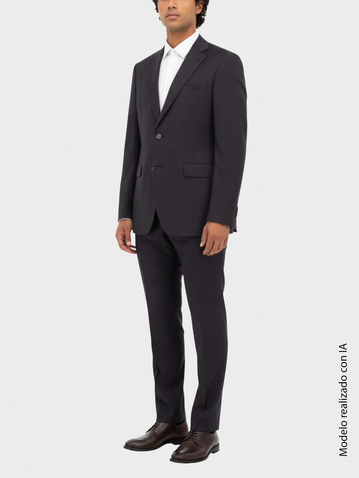 Traje en Lana para Hombre Semi Slim Fit Corte Ajustado al Torso y Hombros Entallados