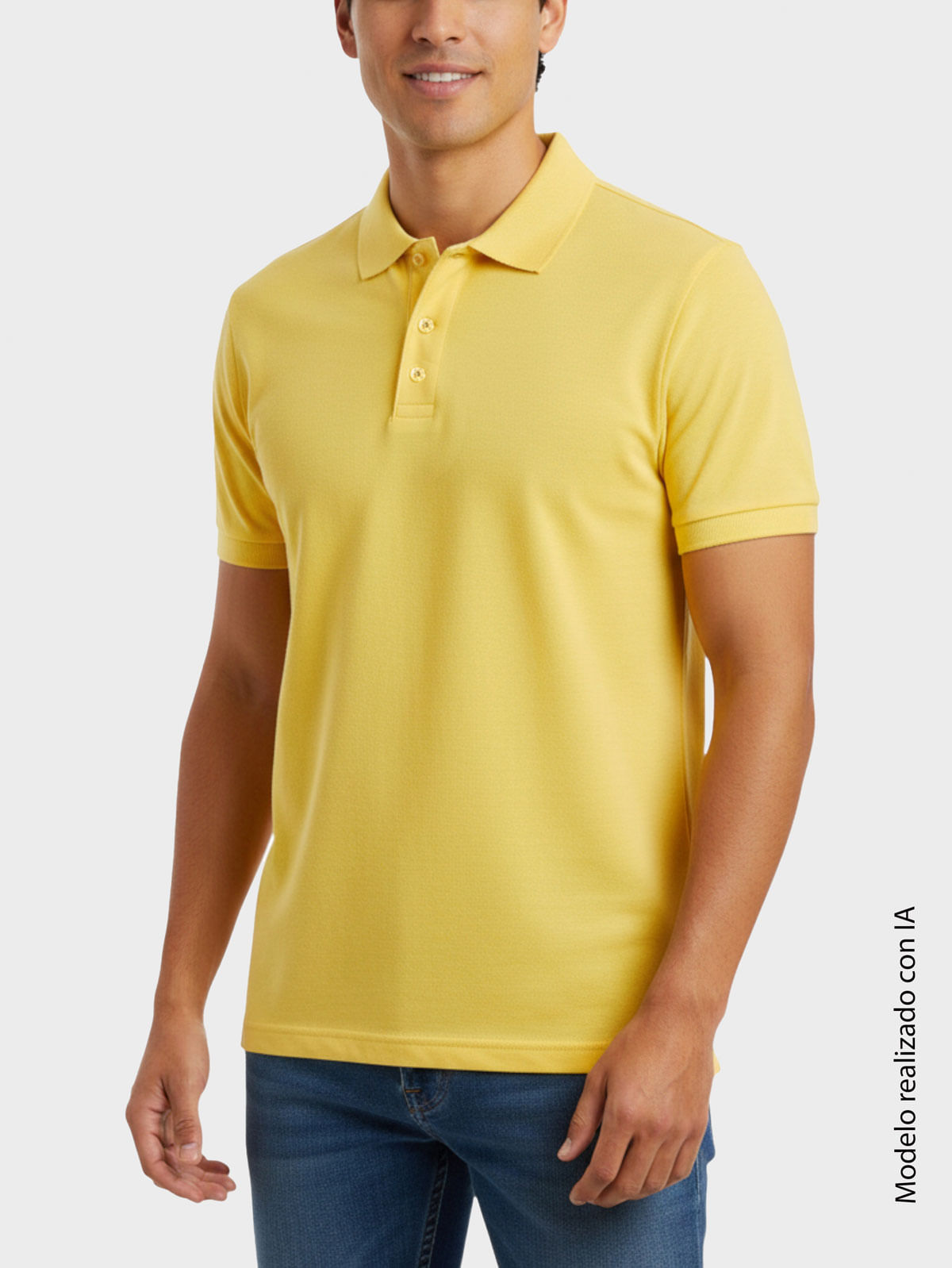 Polo Piqué con Cuello Tejido para Hombre 46434