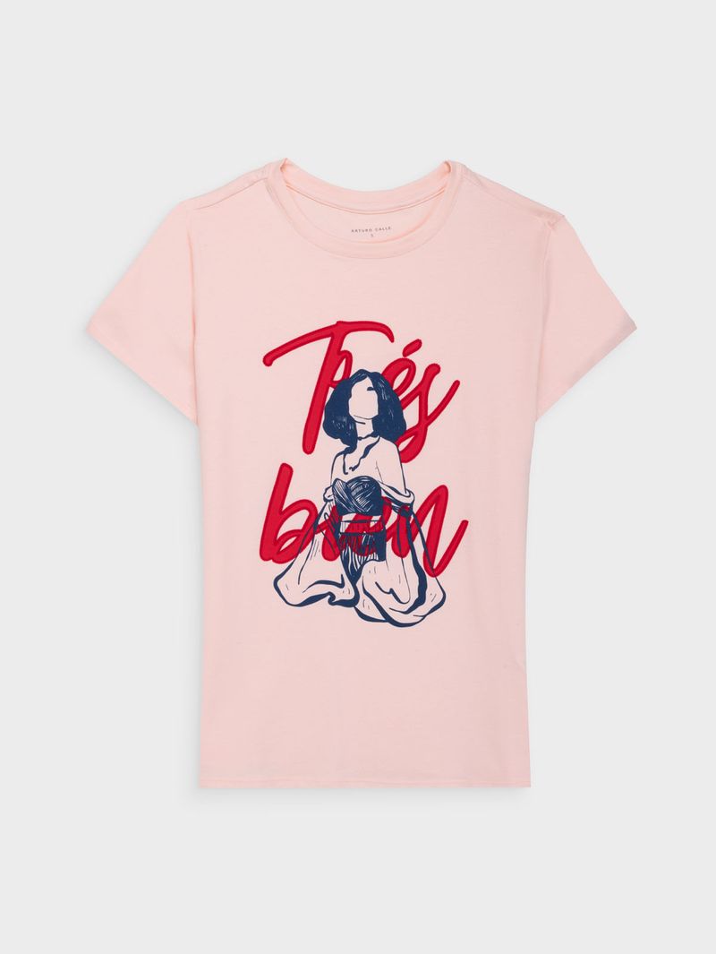 Camiseta Estampada para Mujer en Algodón