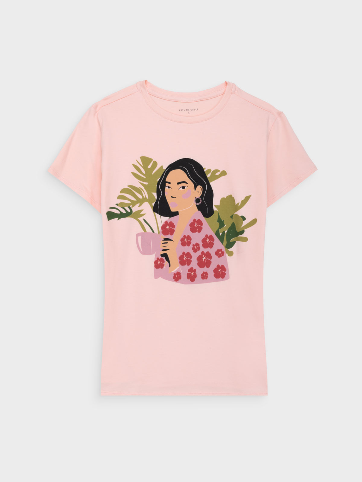 Camiseta Estampada Para Mujer Algodón