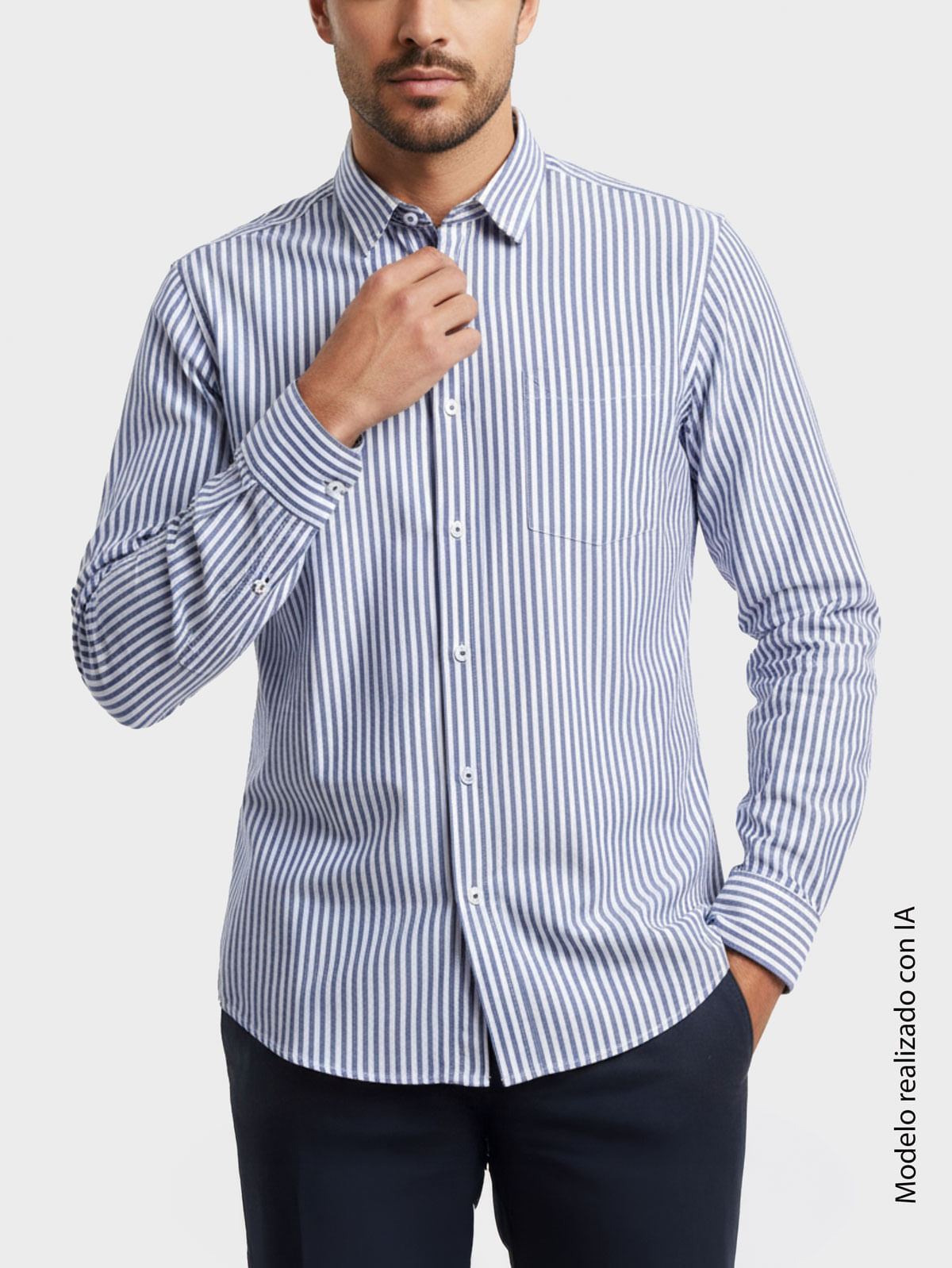 Camisa Casual a Rayas para Hombre 49502
