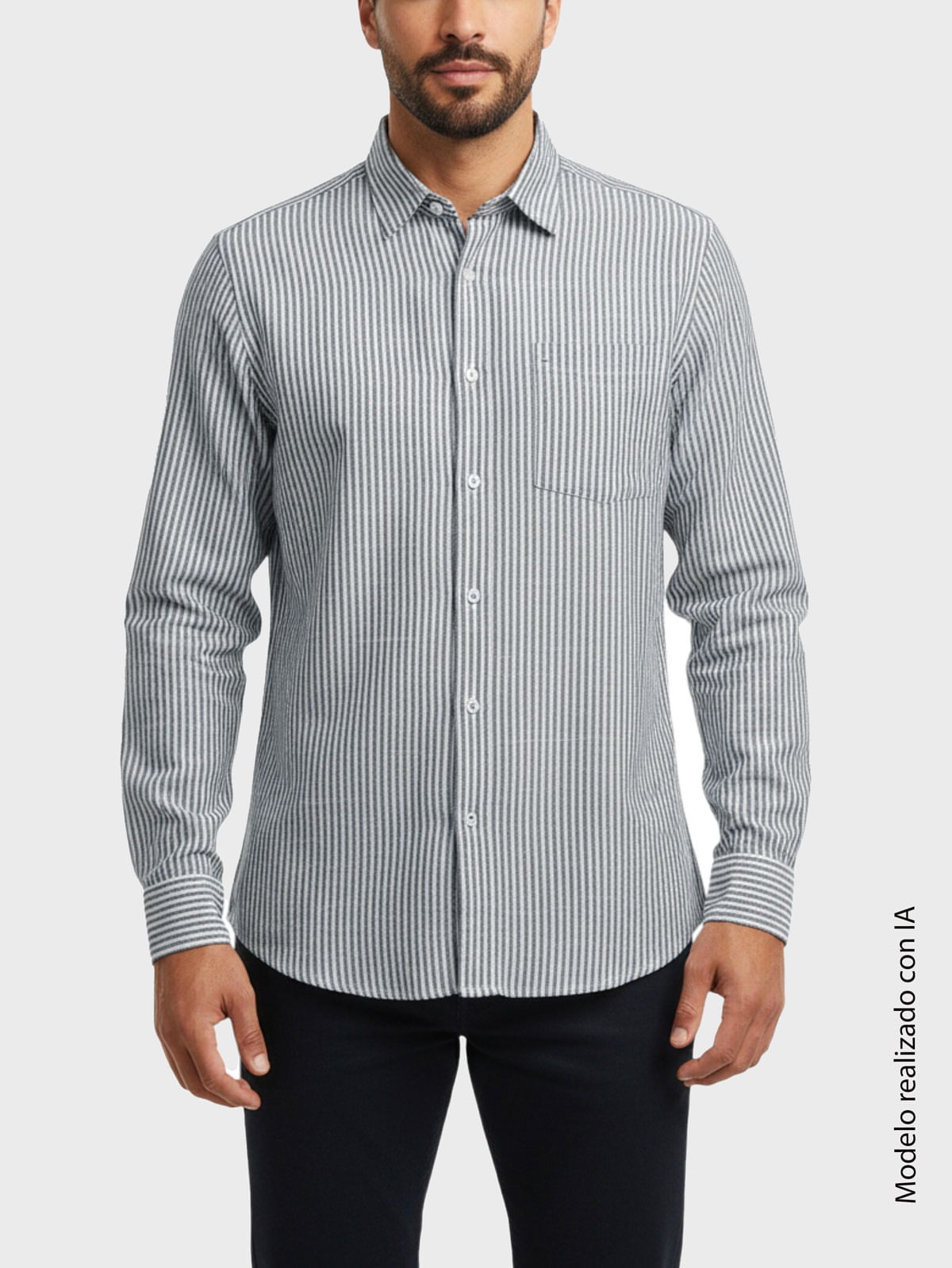 Camisa Casual A Rayas Hombre 14445