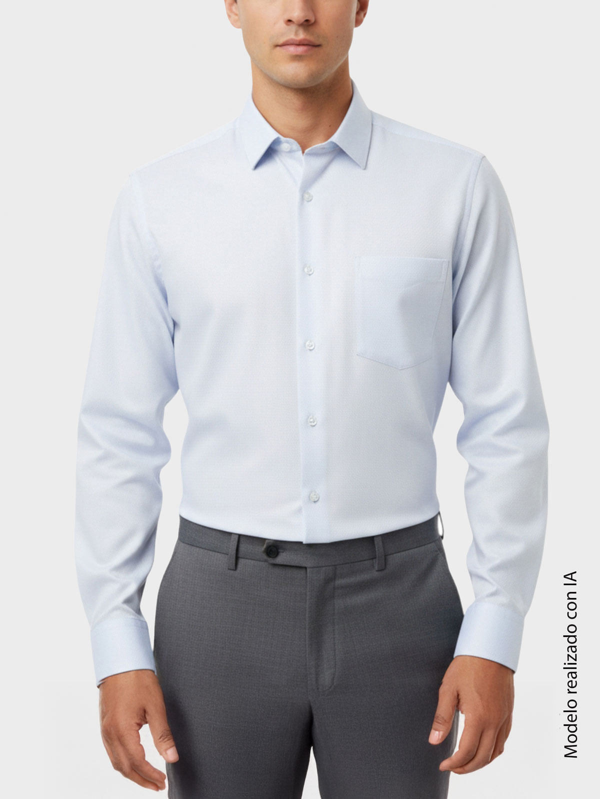 Camisa Formal para Hombre Semi Slim Fit Textura Algodón Cuello Santos
