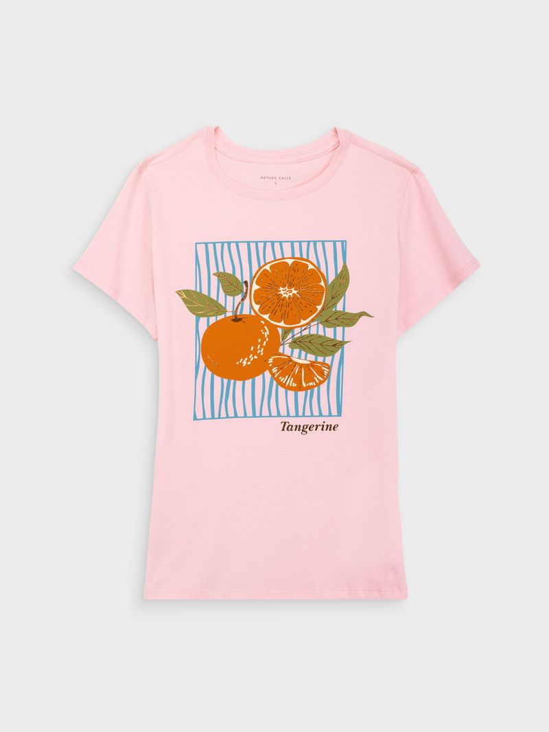 Camiseta Estampada para Mujer en Algodón