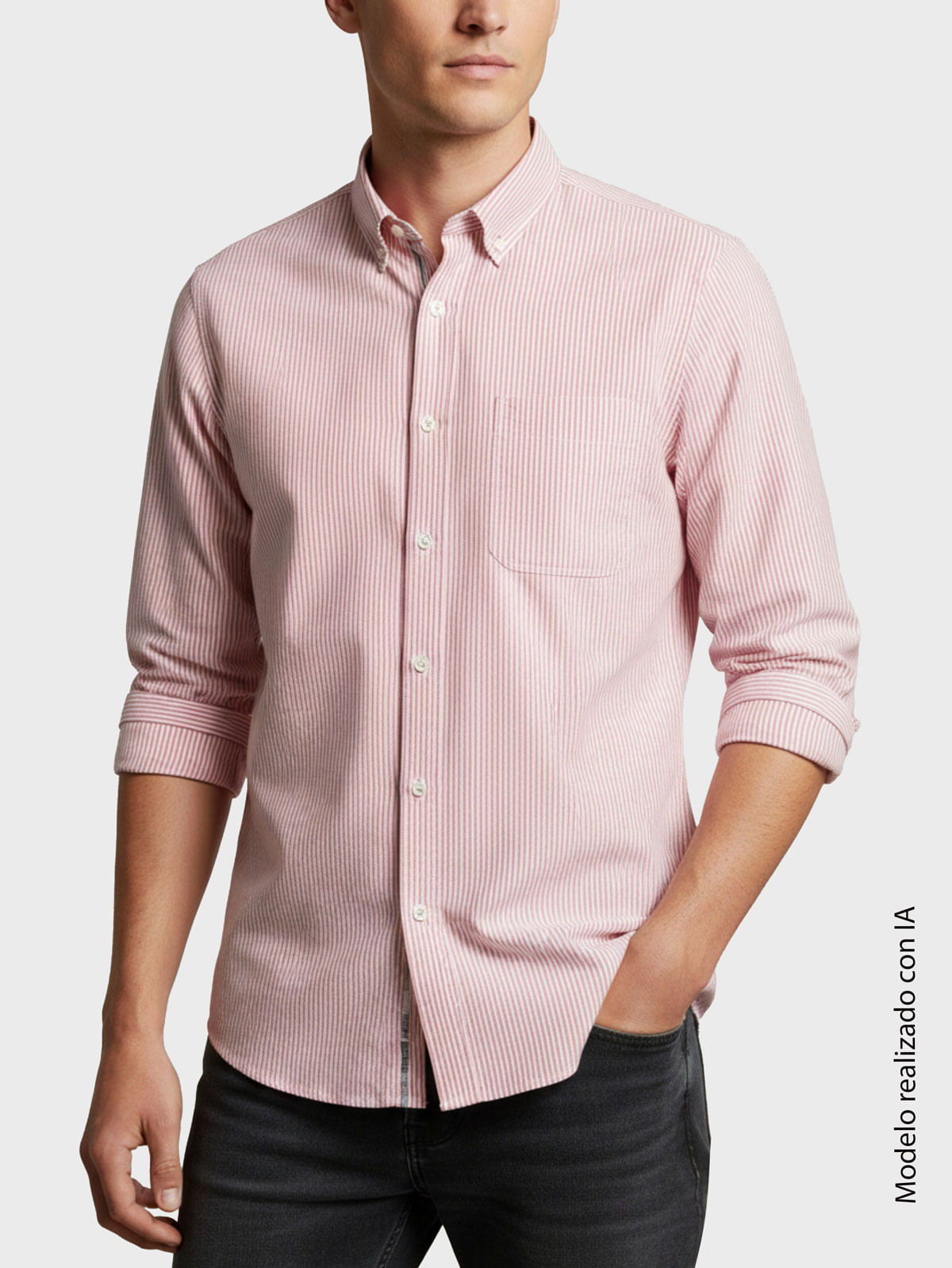 Camisa Casual a Rayas para Hombre 48088