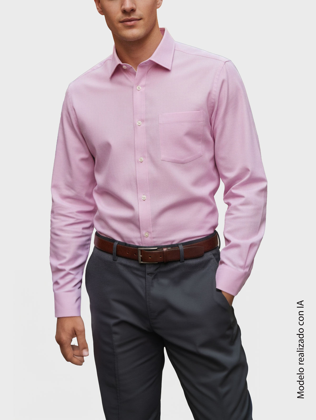 Camisa Formal para Hombre Semi Slim Fit Tejido P.C. Cuello Angeles
