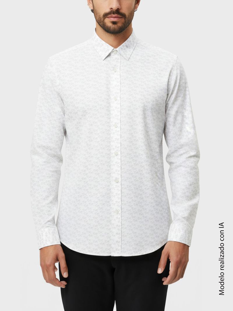 Camisa Business Estampada Regular Fit para Hombre 48195