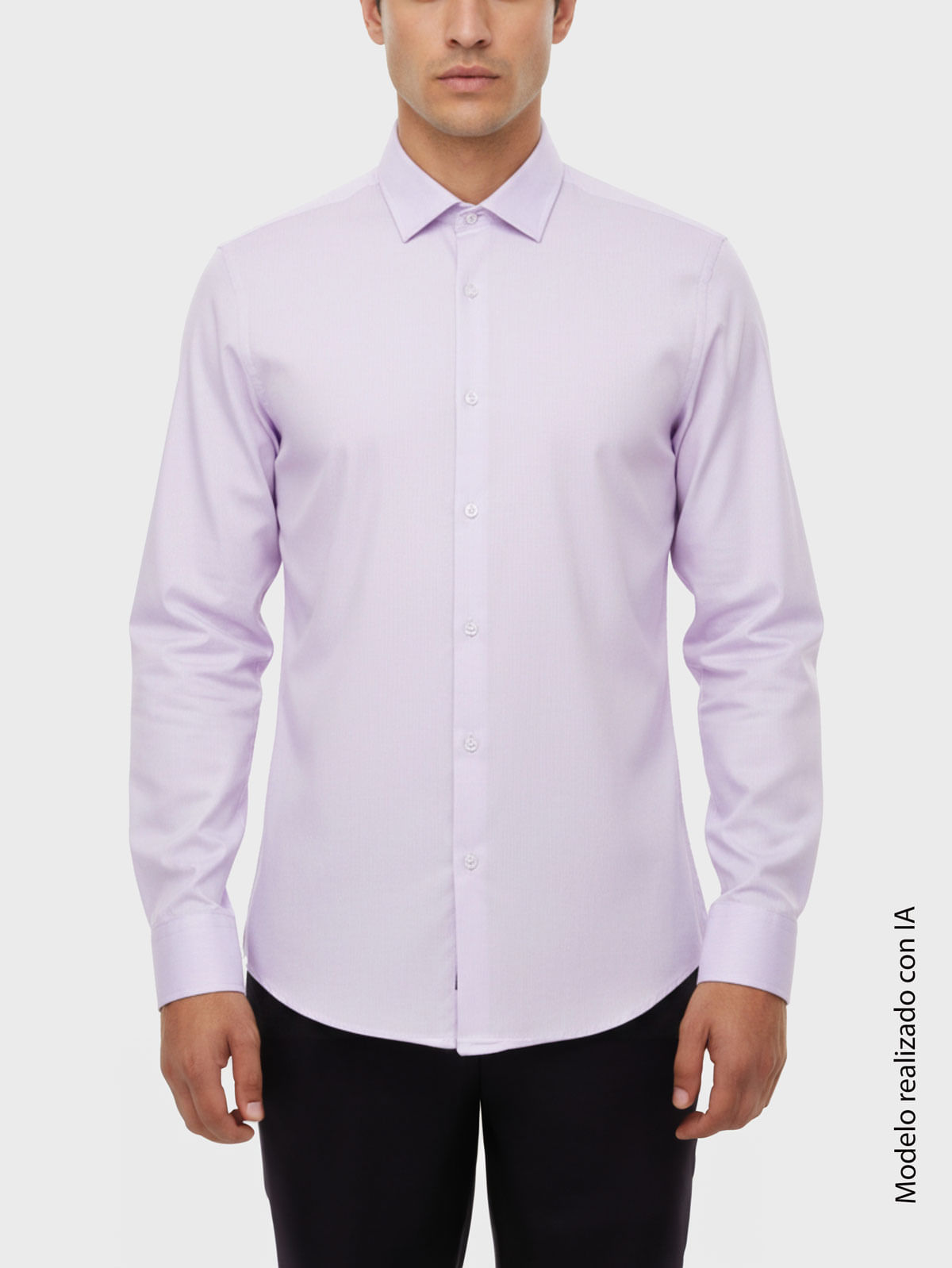 Camisa Regular Fit Elegante con Cuello Ángeles para Hombre 43747