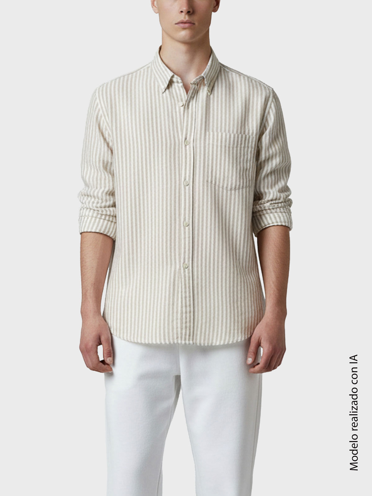 Camisa Casual A Rayas para Hombre 14076