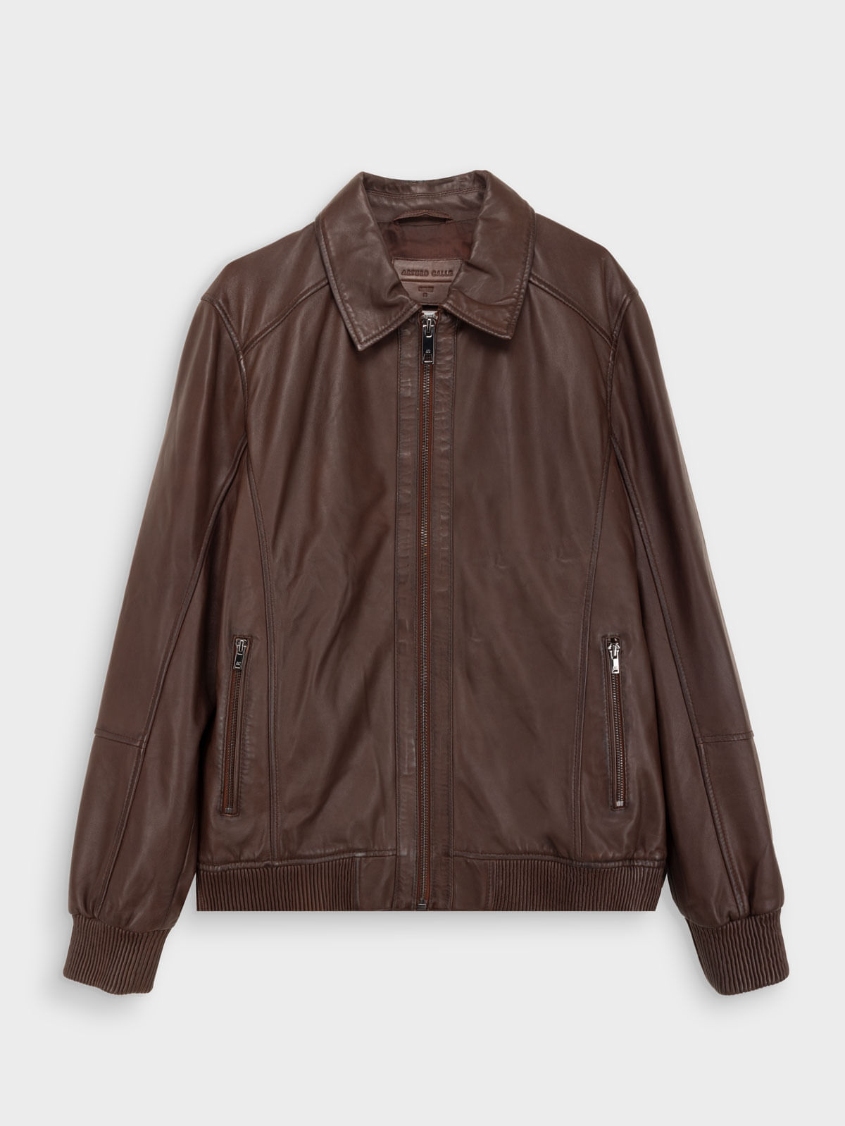 Chaqueta de Cuero Cuello Alto para Hombre 47684