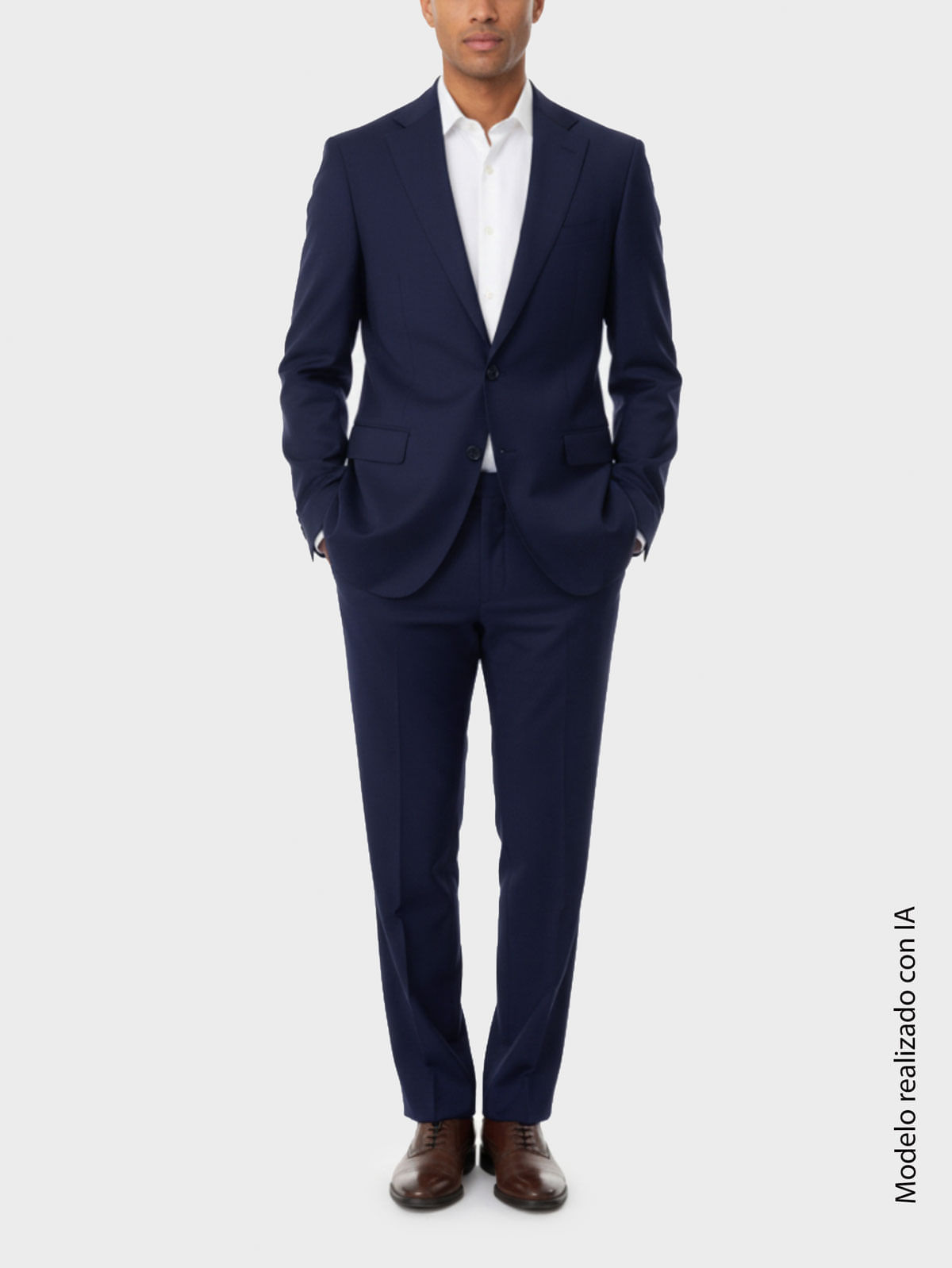 Traje en Lana para Hombre Semi Slim Fit Corte Ajustado al Torso y Hombros Entallados