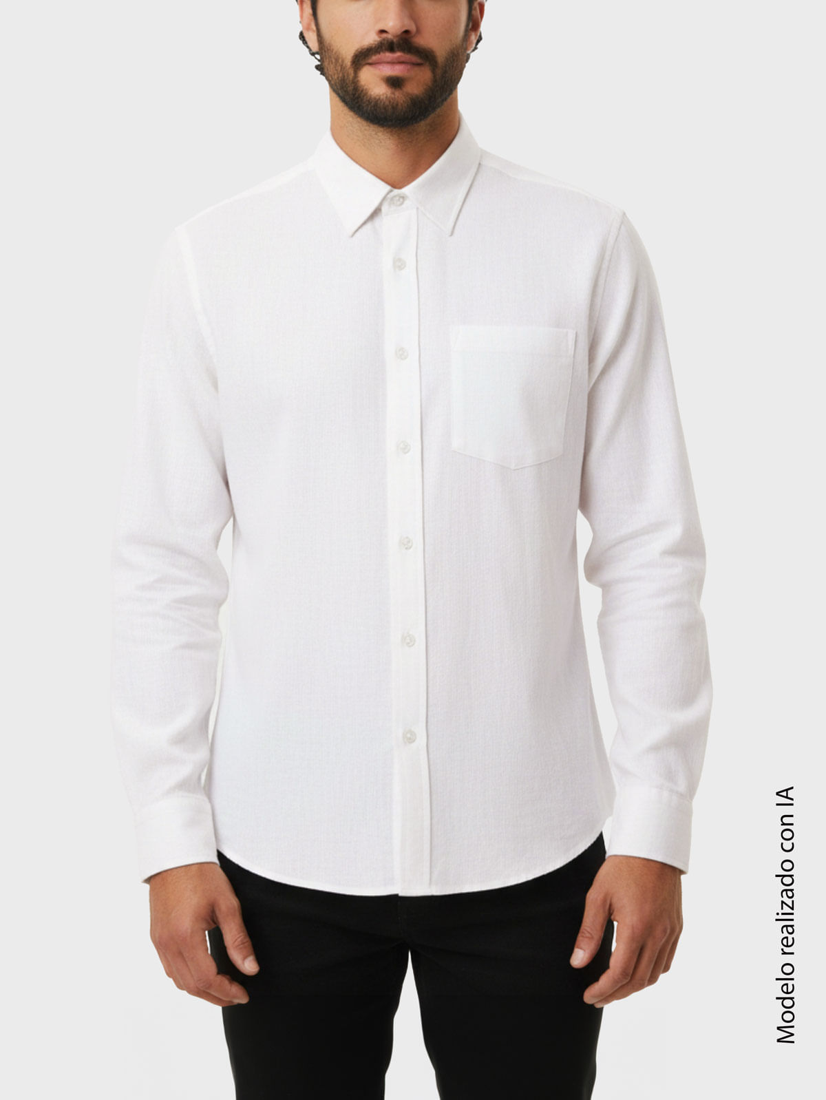 Camisa Lino Manga Larga para Hombre 38472