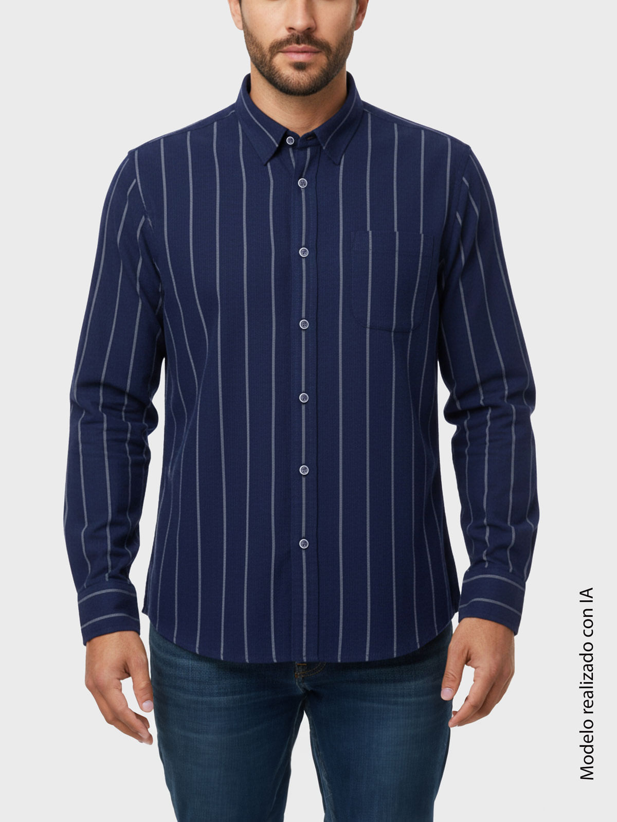 Camisa Casual a Rayas para Hombre 47665