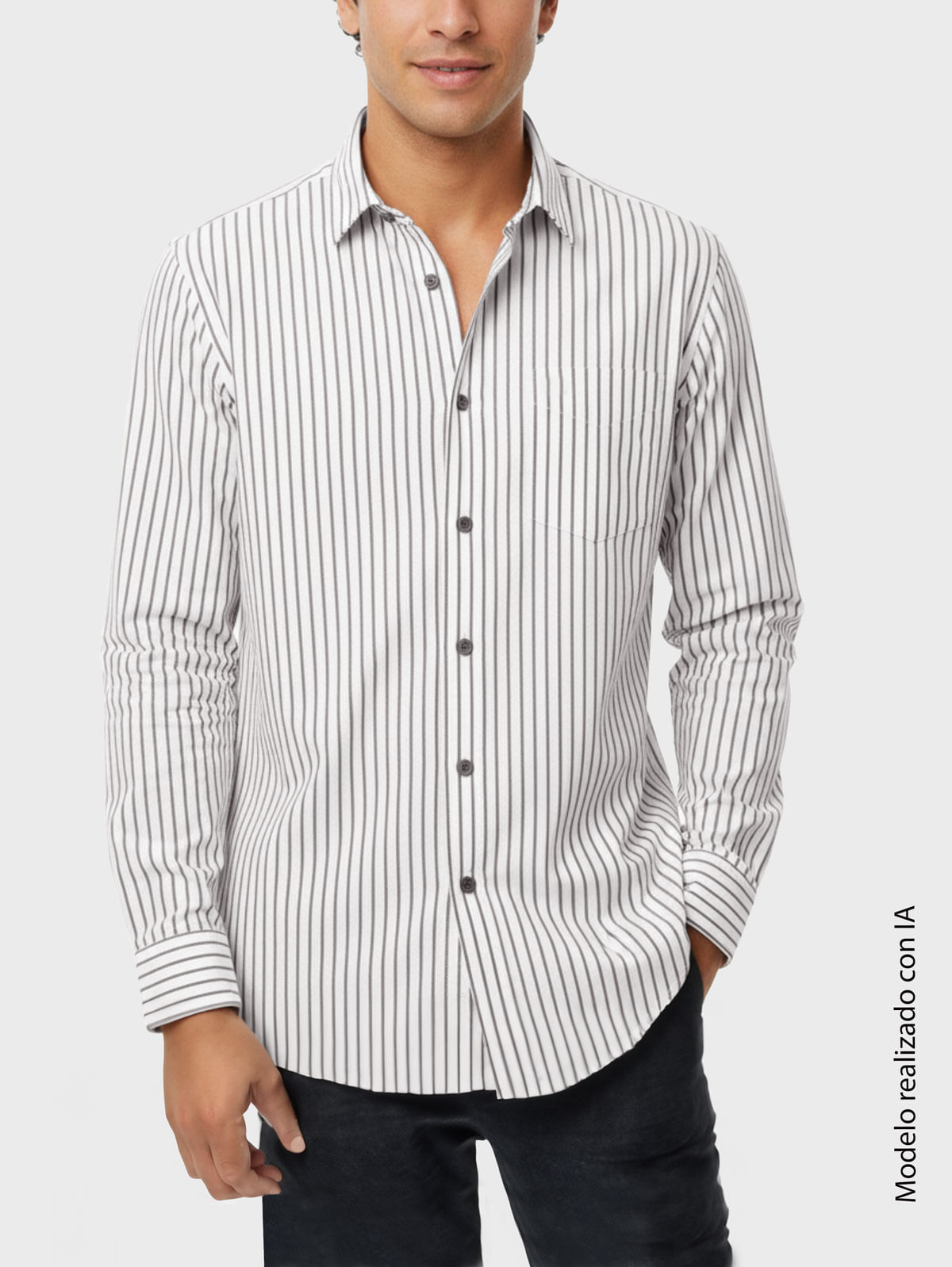 Camisa Casual a Rayas para Hombre 47666