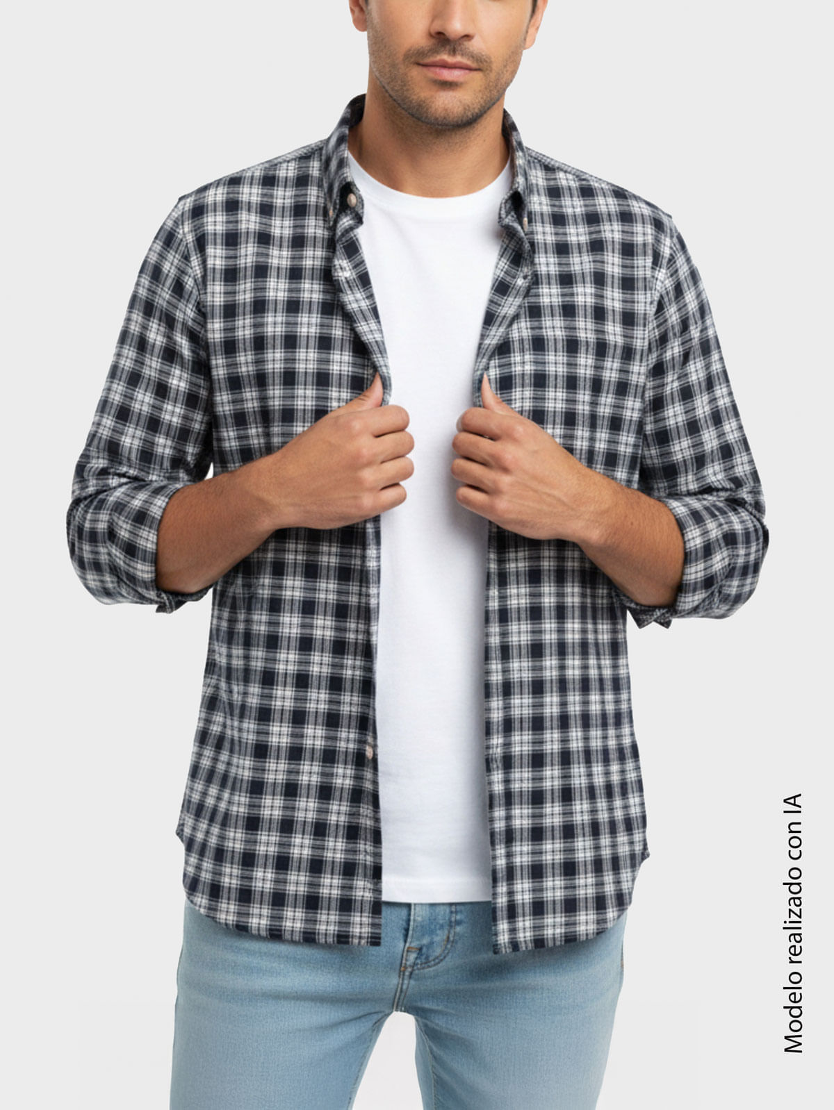 Camisa Casual a Cuadros para Hombre 47649