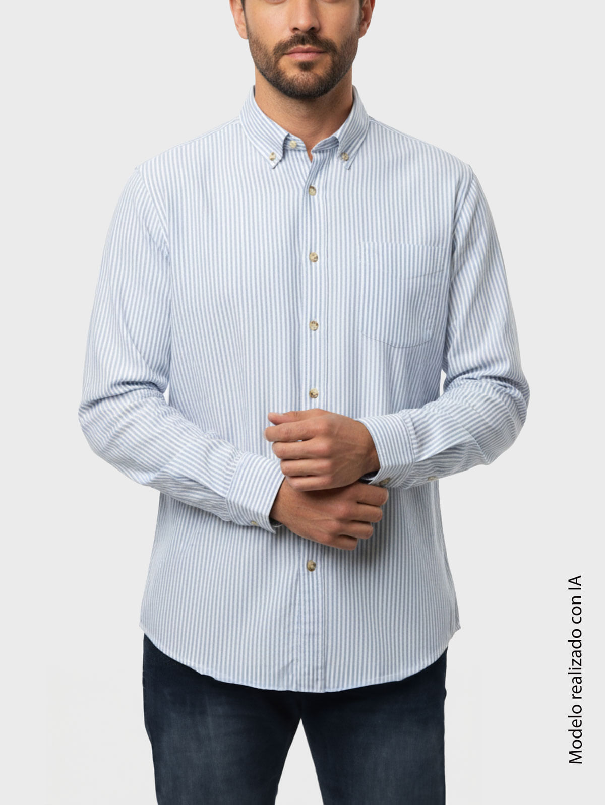 Camisa Casual a Rayas para Hombre 47608