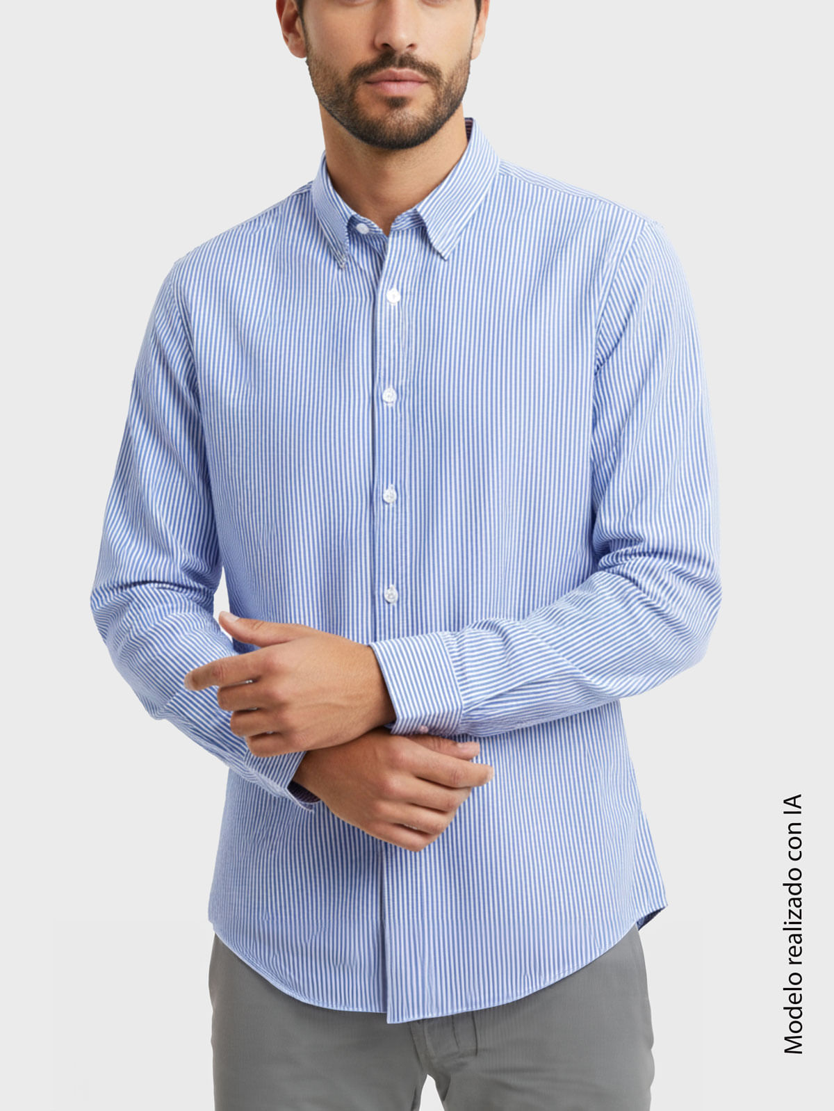 Camisa Casual a Rayas para Hombre 47613