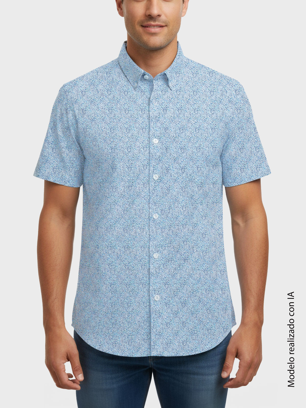 Camisa Casual Estampada Semi Slim Fit para Hombre 48977